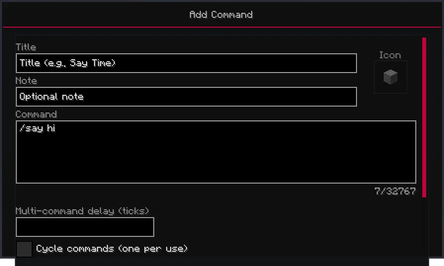 Command Actions preview