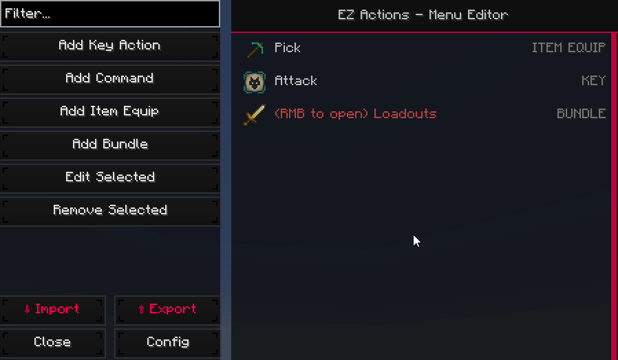 Import / Export preview