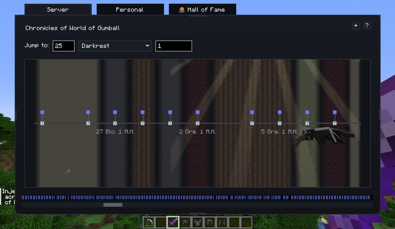Full Chronicle screen with Server, Personal, and Hall of Fame tabs visible.